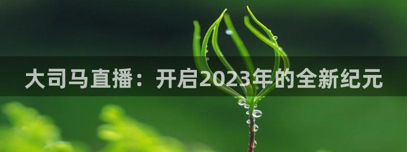黑白体育直播官网：大司马直播：开启2023年的全新纪元